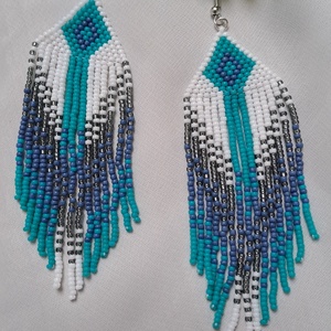 Tűrkiz - kék lógós fülbevaló - ékszer - fülbevaló - lógó fülbevaló - Meska.hu