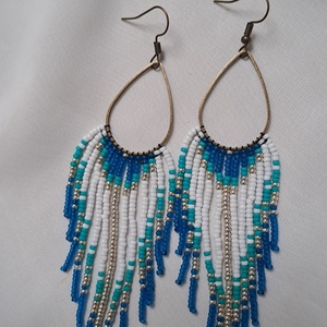 Zille - fülbevaló, Ékszer, Fülbevaló, Lógó fülbevaló, Ékszerkészítés, Gyöngyfűzés, gyöngyhímzés, MESKA