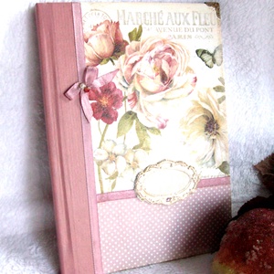 Rózsás Vintage napló - otthon & lakás - papír írószer - jegyzetfüzet & napló - Meska.hu