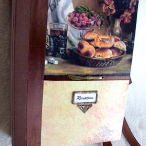 Receptes gyűrűs mappa - Süteményes, , Decoupage, transzfer és szalvétatechnika, MESKA