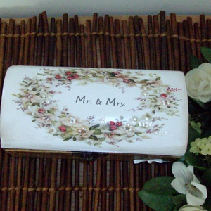 PÉNZES ládika esküvőre, Esküvő, Emlék & Ajándék, Nászajándék, Esküvői pénzátadó doboz, Decoupage, transzfer és szalvétatechnika, MESKA