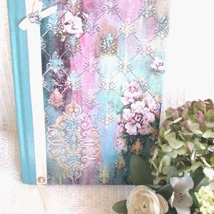 EMLÉKKÖNYV - Türkiz -rózsaszin - otthon & életmód - papír, írószer - jegyzetfüzet & napló - Meska.hu