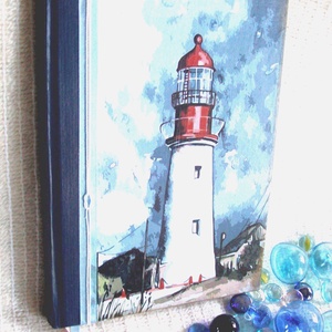 Emlékkönyv - Világító toronnyal, Otthon & Életmód, Papír, írószer, Album & Fotóalbum, Decoupage, transzfer és szalvétatechnika, MESKA