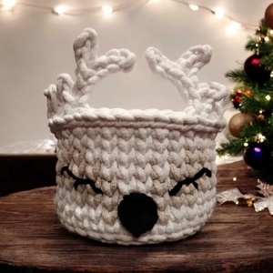 Réni horgolt karácsonyi tároló - karácsony - karácsonyi lakásdekoráció - Meska.hu