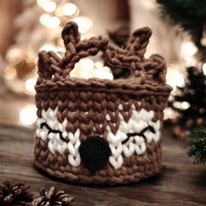 Réni horgolt karácsonyi tároló - karácsony - karácsonyi lakásdekoráció - Meska.hu