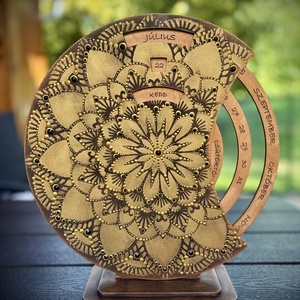 Arany Öröknaptár - Mandala, Otthon & Életmód, Dekoráció, Spiritualitás, Mandala, Festett tárgyak, MESKA