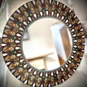 Mandala tükör - 50 cm, Otthon & Életmód, Dekoráció, Spiritualitás, Mandala, Festett tárgyak, MESKA