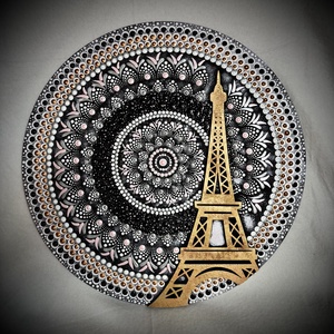 Párizs - Eiffel torony - mandala - 40 cm - otthon & életmód - dekoráció - spiritualitás - mandala - Meska.hu