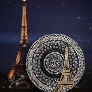 Párizs - Eiffel torony - mandala - 40 cm - otthon & életmód - dekoráció - spiritualitás - mandala - Meska.hu