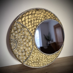 Tükör - mandala, Otthon & Életmód, Dekoráció, Spiritualitás, Mandala, Festett tárgyak, MESKA