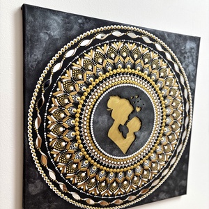 Anya-fia mandala falikép - 50x50 cm - otthon & életmód - dekoráció - spiritualitás - mandala - Meska.hu