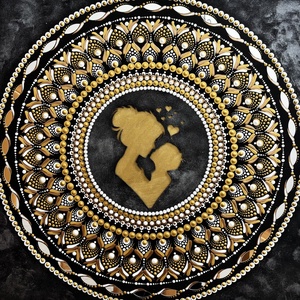 Anya-fia mandala falikép - 50x50 cm - otthon & életmód - dekoráció - spiritualitás - mandala - Meska.hu