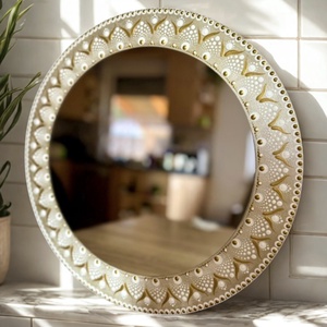 Fali tükör - Mandala - 40 cm, Otthon & Életmód, Dekoráció, Spiritualitás, Mandala, Festett tárgyak, MESKA