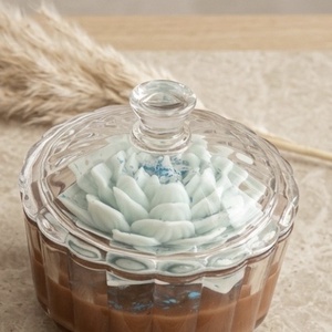 Dekorgyertya üvegben - Bazsarózsa illat, Kellékek & szerszámok, Dekorációs kellékek, Dekorációs gyertya, , MESKA