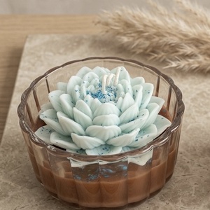 Dekorgyertya üvegben - Bazsarózsa illat - kellékek & szerszámok - dekorációs kellékek - dekorációs gyertya - Meska.hu