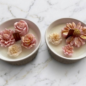 Gyertyadekoráció szett - 2 db - Rózsa illat, Kellékek & szerszámok, Dekorációs kellékek, Dekorációs gyertya, Gyertya-, mécseskészítés, MESKA