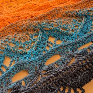 Ceylon tea sál, kendö, egyedi, horgolt - ruha & divat - sál, sapka, kendő - sál - Meska.hu