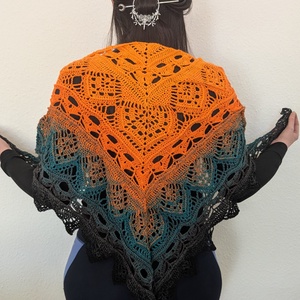 Ceylon tea sál, kendö, egyedi, horgolt - ruha & divat - sál, sapka, kendő - sál - Meska.hu