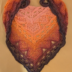 Ceylon tea sál, kendö, egyedi, horgolt, Ruha & Divat, Sál, Sapka, Kendő, Sál, Horgolás, MESKA