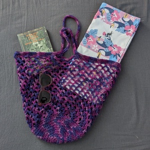 Horgolt bevásárló táska, strandtáska - táska & tok - kézitáska & válltáska - válltáska - Meska.hu