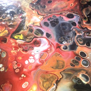 Flamenco - Fluid art akril festmény - művészet - festmény - akril - Meska.hu