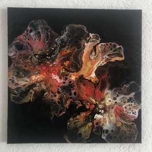 Flamenco - Fluid art akril festmény - művészet - festmény - akril - Meska.hu