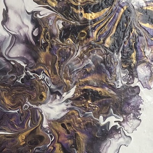 Deep Purple - Fluid art akril festmény - művészet - festmény - akril - Meska.hu