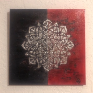 Ezüst mandala - 3D akril festmény - művészet - festmény - akril - Meska.hu