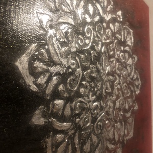 Ezüst mandala - 3D akril festmény - művészet - festmény - akril - Meska.hu