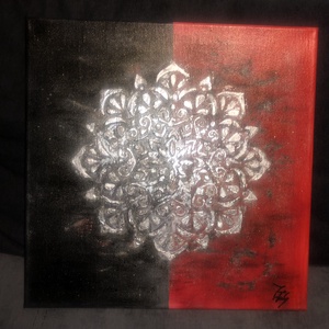 Ezüst mandala - 3D akril festmény - művészet - festmény - akril - Meska.hu