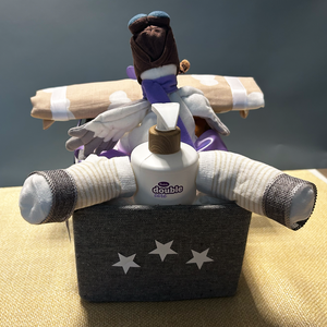 GÓLYAFUVAR bababox, névre szóló babalátogató pelenkatorta, babaüdvözlő ajándék - baba - mama - pelenkázó, babafürdető kellékek - pelenkatorta - Meska.hu