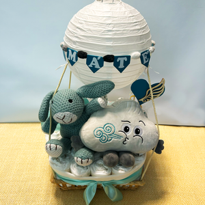 FELLEGEKBEN bababox, névre szóló babalátogató pelenkatorta, babaüdvözlő ajándék - baba - mama - pelenkázó, babafürdető kellékek - pelenkatorta - Meska.hu