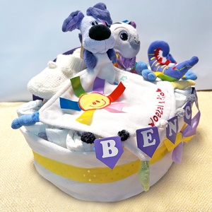NAPSUGÁR bababox, névre szóló babalátogató pelenkatorta, babaüdvözlő ajándék - baba - mama - pelenkázó, babafürdető kellékek - pelenkatorta - Meska.hu