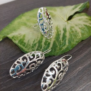 Ezüst áttört ovális gyűrű, Ékszer, Gyűrű, , MESKA