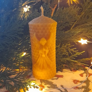 1 angyalkás gyertya, Karácsony, Adventi díszek, Adventi gyertyadíszek és koszorúdíszek, Gyertya-, mécseskészítés, MESKA