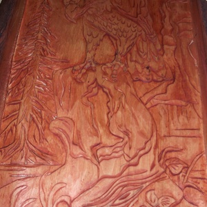 Kézzel szobrászolt fa dombormű ,  falikép /relief/VADÁSZ  - otthon & életmód - dekoráció - kép & falikép - Meska.hu