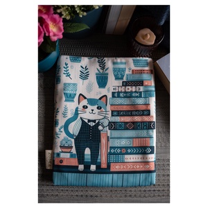 Könyvtok A komoly cicus vízhatlan, Könyv & Zene, Könyvtok, Varrás, MESKA