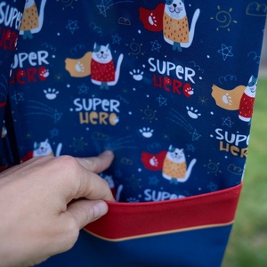 Oviszsák szett 2 részes Superhős macska - játék & sport - ovis felszerelés - ovis zsák - Meska.hu