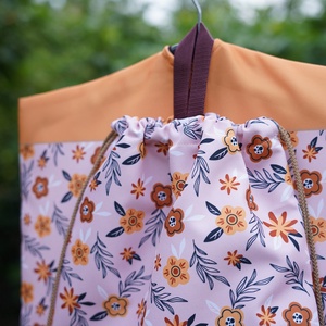 Virágos barna-sárga ovis zsák szett - játék & sport - ovis felszerelés - ovis zsák - Meska.hu