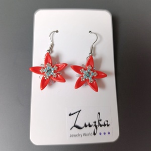 CSillagvirág fülbevaló, Ékszer, Fülbevaló, Lógós kerek fülbevaló, Gyöngyfűzés, gyöngyhímzés, MESKA