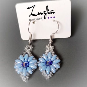 Virágos lógós fülbevaló - ékszer - fülbevaló - lógó fülbevaló - Meska.hu