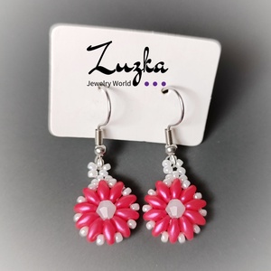 Virágos lógós fülbevaló - ékszer - fülbevaló - lógó fülbevaló - Meska.hu