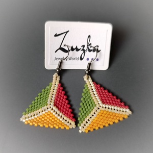 Háromszög lógós fülbevaló - ékszer - fülbevaló - lógó fülbevaló - Meska.hu