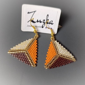 Háromszög lógós fülbevaló - ékszer - fülbevaló - lógó fülbevaló - Meska.hu