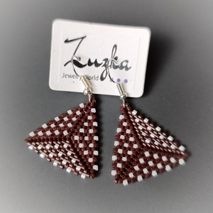 Háromszög lógós fülbevaló - ékszer - fülbevaló - lógó fülbevaló - Meska.hu