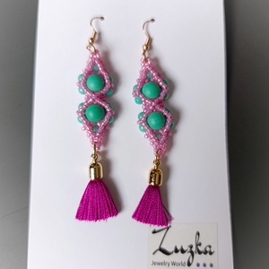 Bojtos fülbevalók - ékszer - fülbevaló - rojtos fülbevaló - Meska.hu