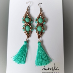 Bojtos fülbevalók - ékszer - fülbevaló - rojtos fülbevaló - Meska.hu