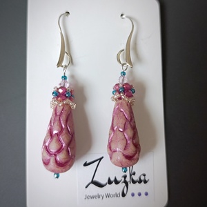 Különleges lógós fülbevaló, Ékszer, Fülbevaló, Lógó fülbevaló, Gyöngyfűzés, gyöngyhímzés, MESKA