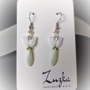 Hóvirág  fülbevalók - ékszer - fülbevaló - lógó fülbevaló - Meska.hu