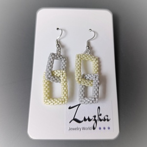 Lógós téglalapos fülbevaló - Meska.hu